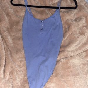 Purple/blue body suit